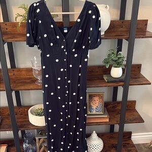 Elegant Black Polka Dot Dress